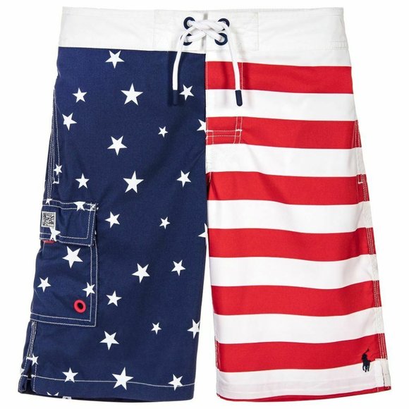 Polo Ralph Lauren Other - Ralph Lauren Polo Boys USA Flag Print Swin Trunks
